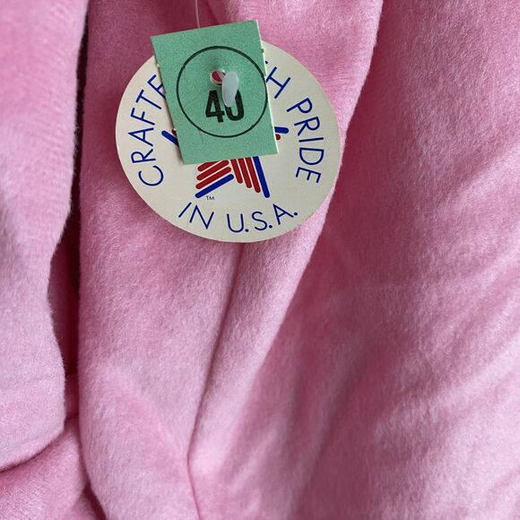 Vintage JJM New York Robe Womens Size 40 Pink Lace Trim Maxi Belted Made USA 70s - Picture 5 of 8